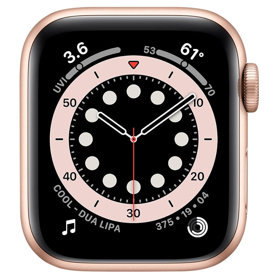 Apple Watch Series 6 (GPS + Cellular, 44mm) - Gold Stainless Steel Case  with Cyprus Green Sport Band (Renewed)