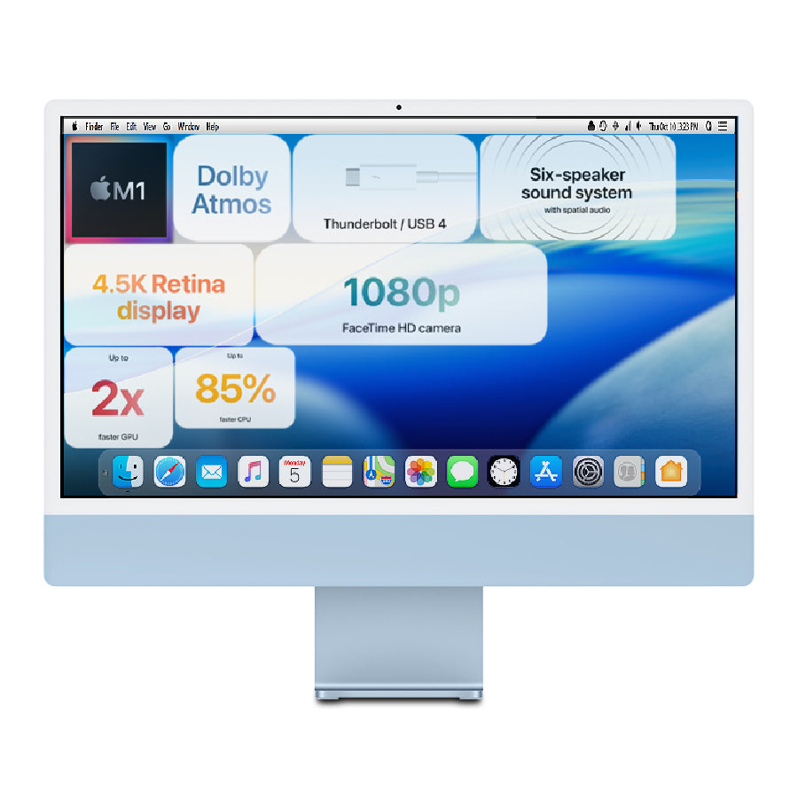 2021 Apple M1 iMac 24" 3.20GHz/16GB/256GB SSD/8-Core GPU - (Blue) A2438