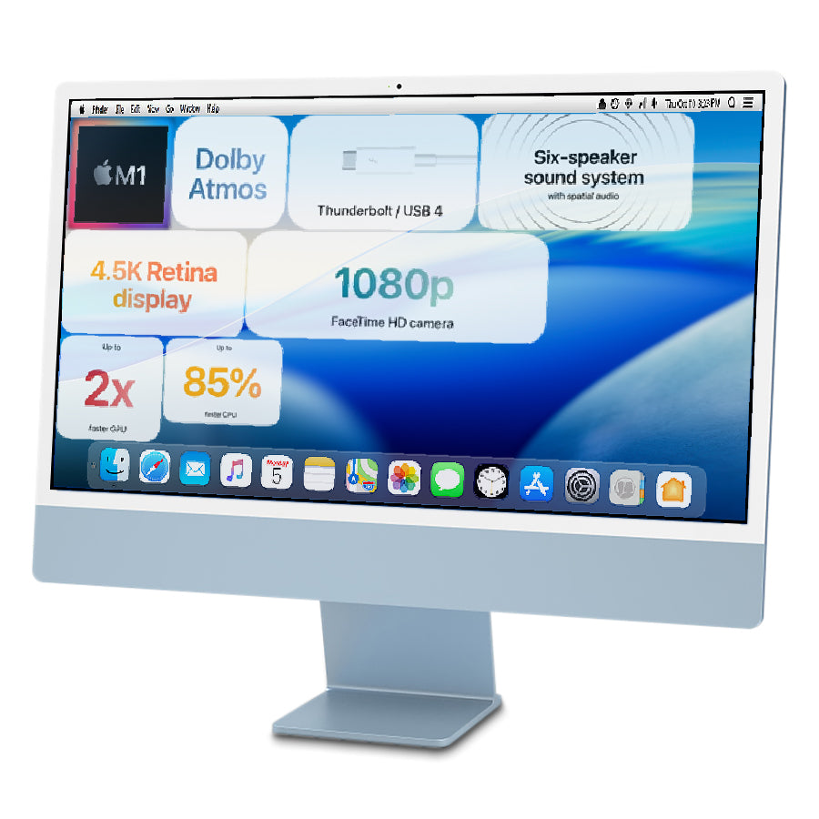 2021 Apple M1 iMac 24" 3.20GHz/16GB/256GB SSD/8-Core GPU - (Blue) A2438