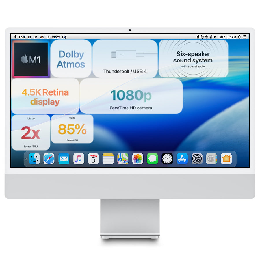 2021 Apple M1 iMac 24" - 3.20GHz/16GB/256GB SSD/8-Core GPU (Silver) A2438