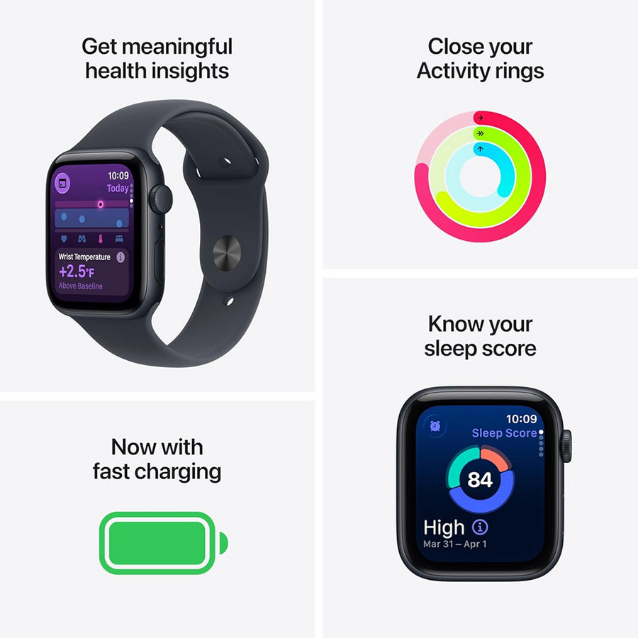 Apple Watch SE 3 40mm Aluminum Cellular 90%+ Battery w/Black Band (Midnight)