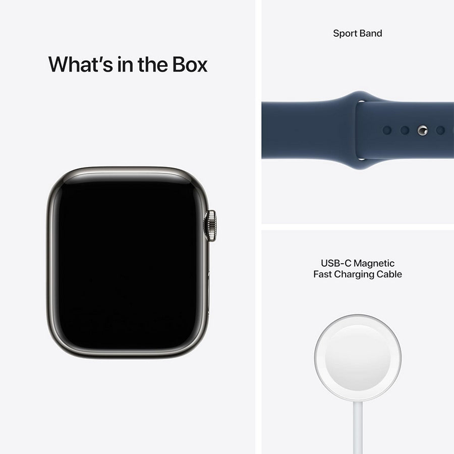 Apple Watch Series 7 45mm GPS/Cellular Steel (Graphite) w/Blue Band